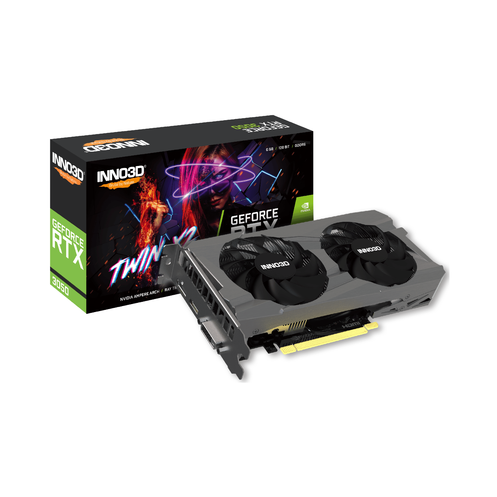 Inno3d RTX 3050 Twin X2 GDDR6 6gb Graphics Card N30502-06D6-1711VA60 Inno3d RTX 3050 Twin X2 GDDR6 6gb Graphics Card N30502-06D6-1711VA60